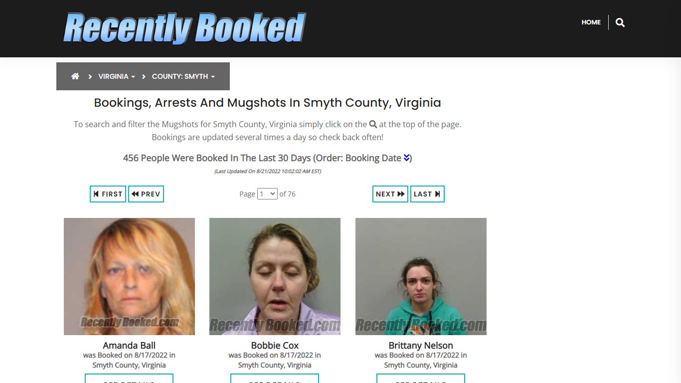 Recent bookings, Arrests, Mugshots in Smyth County, Virginia